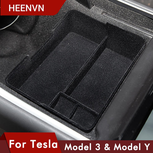 Heenvn Model3 Car Central Armrest Storage Box For Tesla Model 3 Y Accessories Console Holder Auto Container Glove Organizer Case