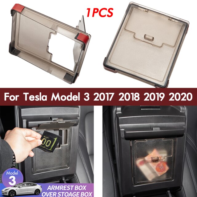 Heenvn Model3 Car Central Armrest Storage Box For Tesla Model 3 Y Accessories Console Holder Auto Container Glove Organizer Case
