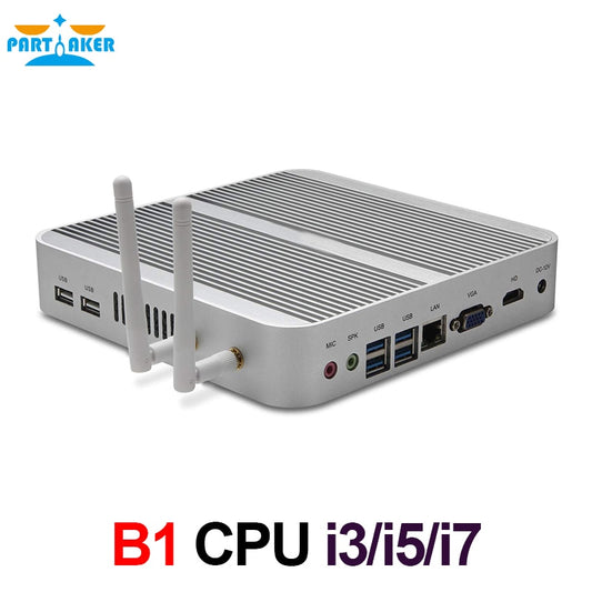 Core i3 4005U/5005U/i5 4200U/i5 5200U/i3 6157U/i3 7167U Fanless Mini Desktop Computer Mini PC with HD Port VGA 4*USB 3.0 Win 10