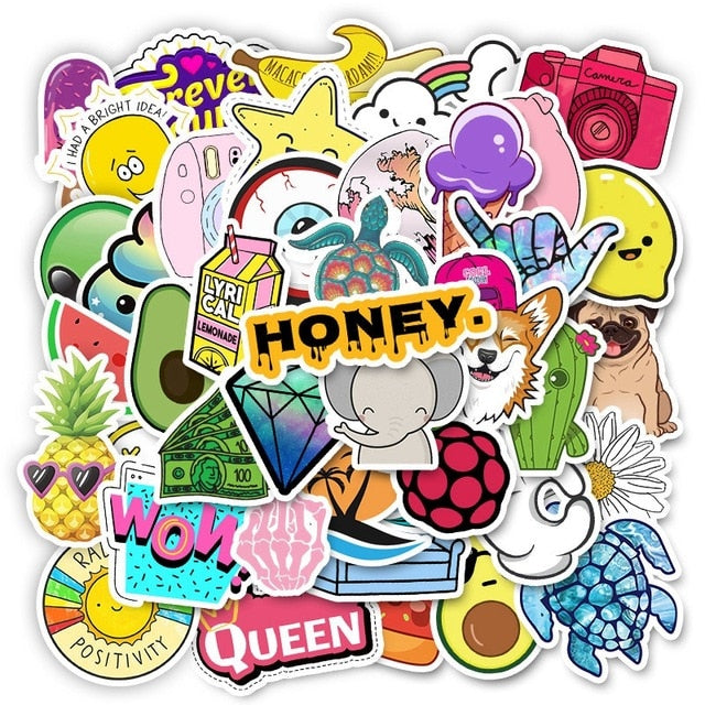 35/50pcs Vsco Sticker for Kids Anime Laptop Stickers Pack Skateboard Motorcycle Vsco Girl Toys for Children Cool Animal Stickers