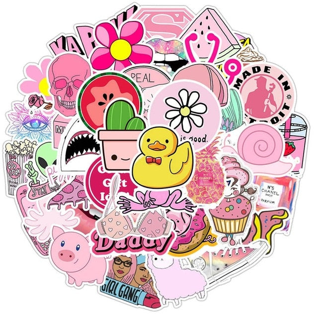 35/50pcs Vsco Sticker for Kids Anime Laptop Stickers Pack Skateboard Motorcycle Vsco Girl Toys for Children Cool Animal Stickers
