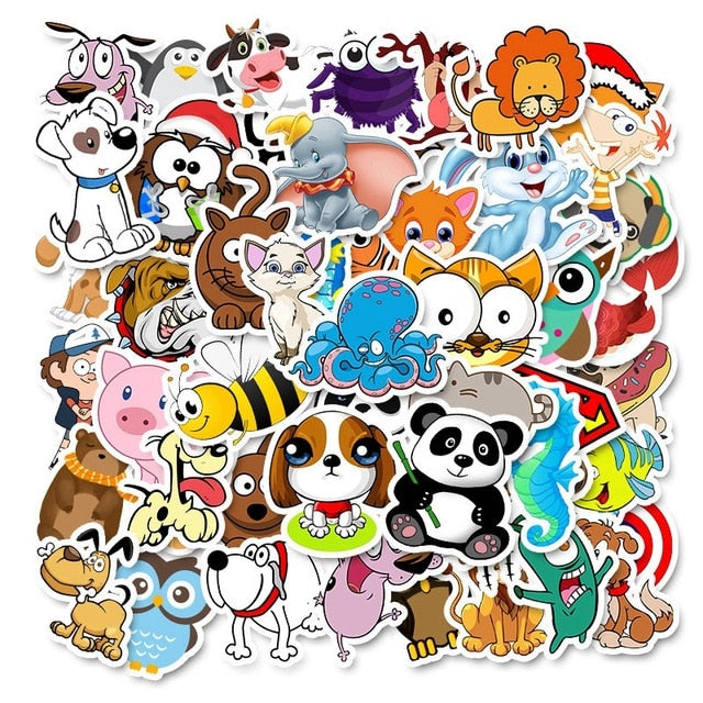 35/50pcs Vsco Sticker for Kids Anime Laptop Stickers Pack Skateboard Motorcycle Vsco Girl Toys for Children Cool Animal Stickers