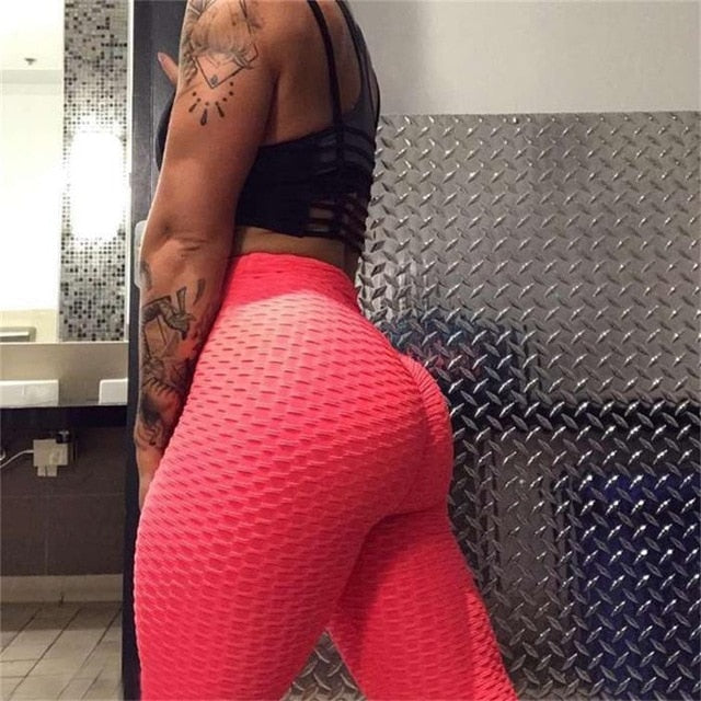 2020 Sexy Yoga Pants Sport Leggings High Waist Push Up Fitness Slim Gym Running Tights Black Workout Sports Pants Yoga Leggings