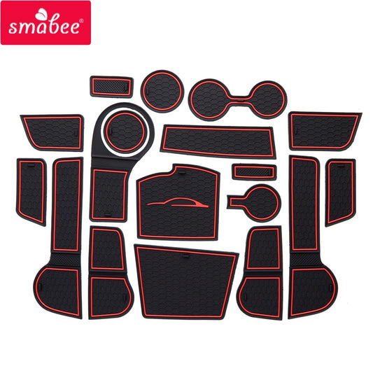 smabee Anti-Slip Gate slot cup mat for Kia Rio 4  X-Line RIO 2017 2018 2019 2020 Interior Door Pad/Cup Non-slip pad Accessories