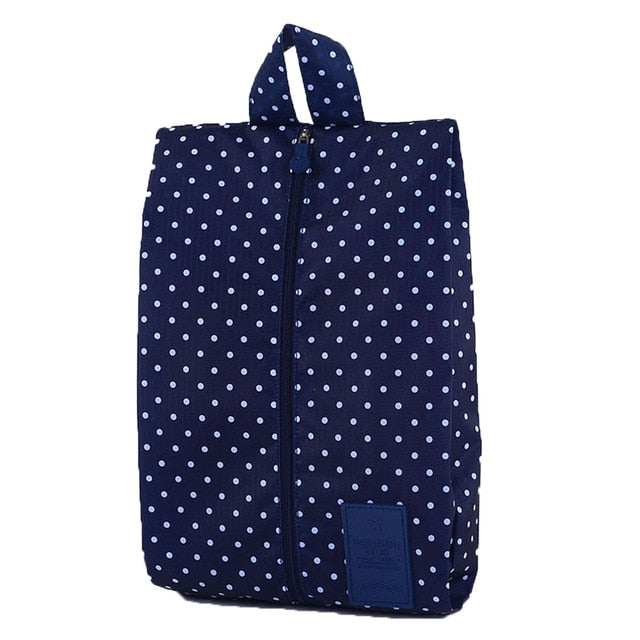 Convenient Multipattern Waterproof Nylon Portable Travel Shoe Storage Bag Pouch with Zip