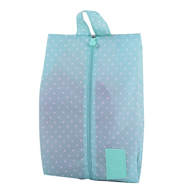 Convenient Multipattern Waterproof Nylon Portable Travel Shoe Storage Bag Pouch with Zip