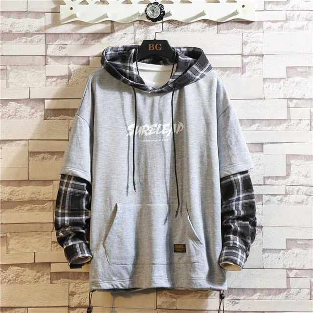 Japan Style Casual O-Neck 2020 Spring Autumn Print Hoodie Sweatshirt Men'S Thick Fleece Hip Hop High Streetwear Clothes