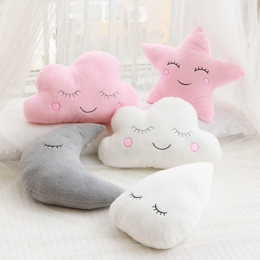Promotion Stuffed Cloud Moon Star Raindrop Plush Pillow Soft Cushion  Stuffed Plush Toys For Children Baby Kids Pillow Girl