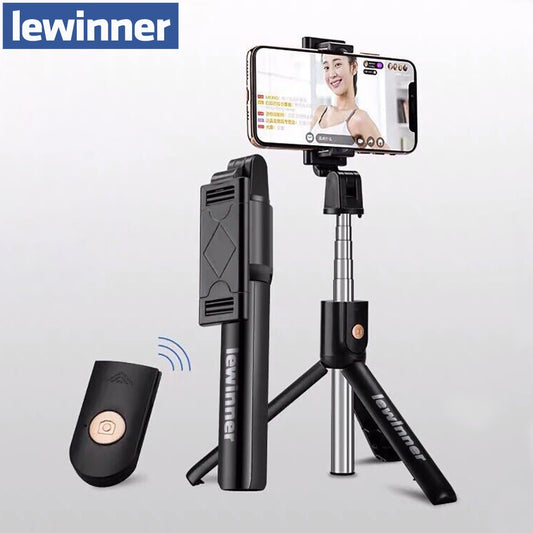 Lewinner 3in1 Wireless Bluetooth Selfie Stick for iphone/Android Foldable Handheld Monopod Shutter Remote Extendable Mini Tripod