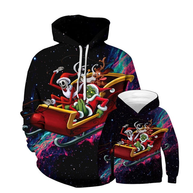 Father Son Daddy Baby Hoodies Matching Clothes for Family Look Sweaters Christmas Pajamas New Year's Baby Boys Clothing Brother