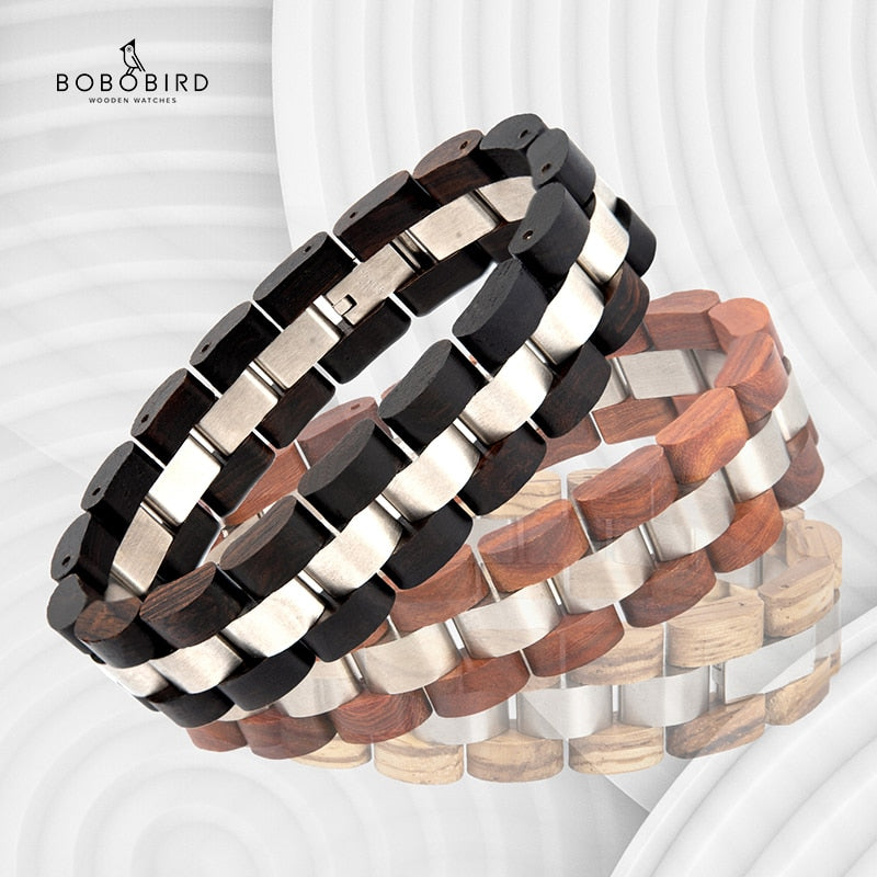 BOBO BIRD Wood Men Bracelet Fashion Watch Bands Elegant Jewelry браслет мужской Women Bracelets Dropshipping Gifts For Lovers