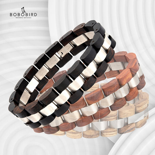BOBO BIRD Wood Men Bracelet Fashion Watch Bands Elegant Jewelry браслет мужской Women Bracelets Dropshipping Gifts For Lovers