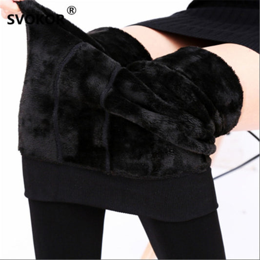 SVOKOR Hot 2020 New Fashion Leggings Women's Autumn And Winter High Elasticity And Good Quality Thick Velvet Pants Warm Leggings