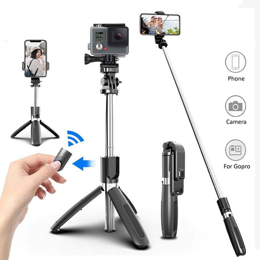 Wireless Bluetooth Selfie Stick Tripod Foldable Tripod Monopods Universal for SmartPhones for Gopro Sports Action Camera