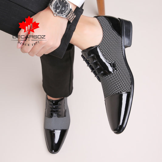 Men Dress Shoes Men Spring & Autumn New Brand Fashion Wedding Men Shoes Black White Matching Classic Design Male Formal Shoes