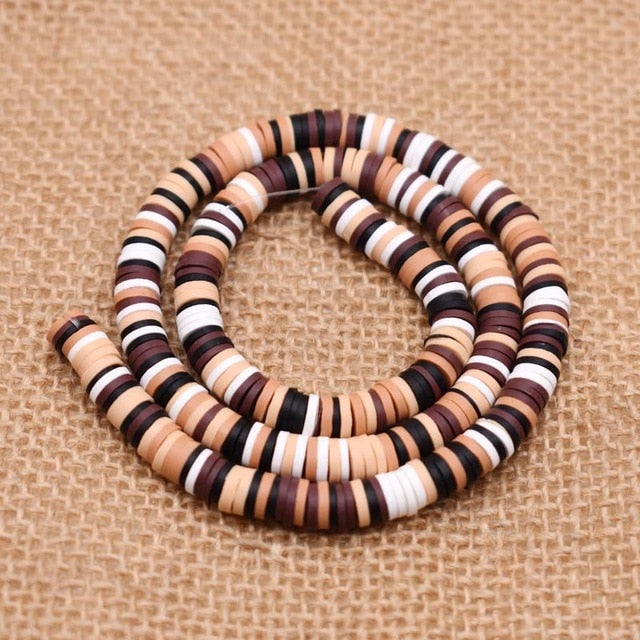6mm Flat Round Polymer Clay Beads Chip Disk Loose Spacer Handmade Beads For DIY Jewelry Making Bracelet Finding Mixed Color
