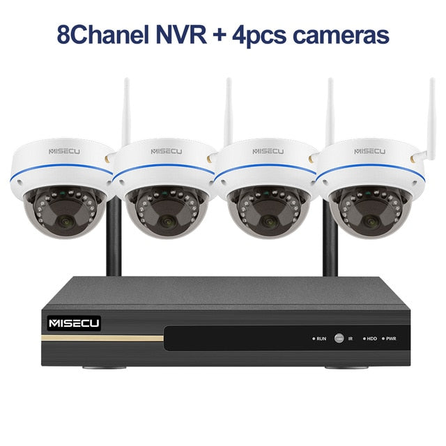 MISECU Wireless CCTV System 3MP NVR Indoor Vandalproof Wifi Camera Audio Record IR-CUT CCTV Camera IP Security Surveillance Kit