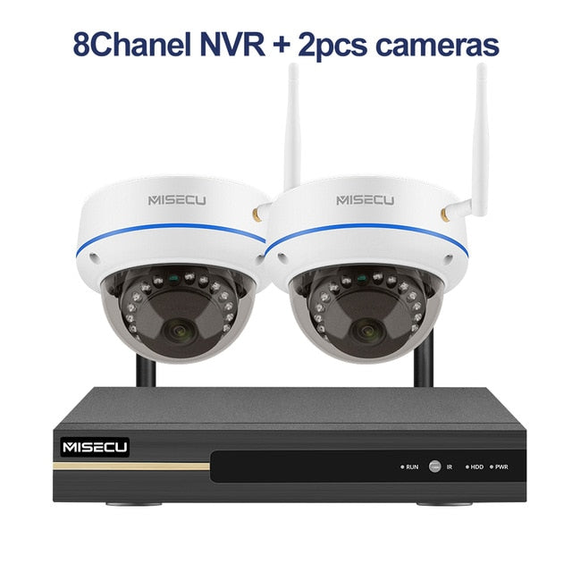 MISECU Wireless CCTV System 3MP NVR Indoor Vandalproof Wifi Camera Audio Record IR-CUT CCTV Camera IP Security Surveillance Kit