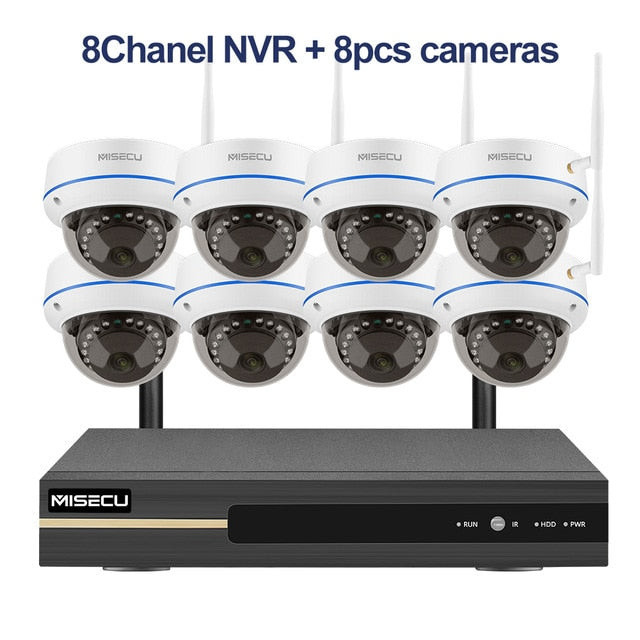 MISECU Wireless CCTV System 3MP NVR Indoor Vandalproof Wifi Camera Audio Record IR-CUT CCTV Camera IP Security Surveillance Kit