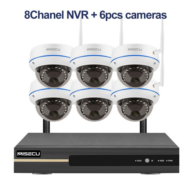 MISECU Wireless CCTV System 3MP NVR Indoor Vandalproof Wifi Camera Audio Record IR-CUT CCTV Camera IP Security Surveillance Kit