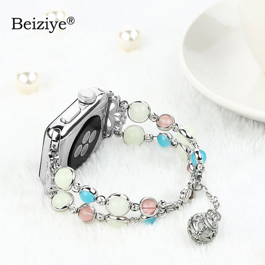 Luminous Bracelet Strap for apple watch 44 mm 40mm women Watchband for apple watch strap 42mm 38mm band Jewelry iwatch Accessory