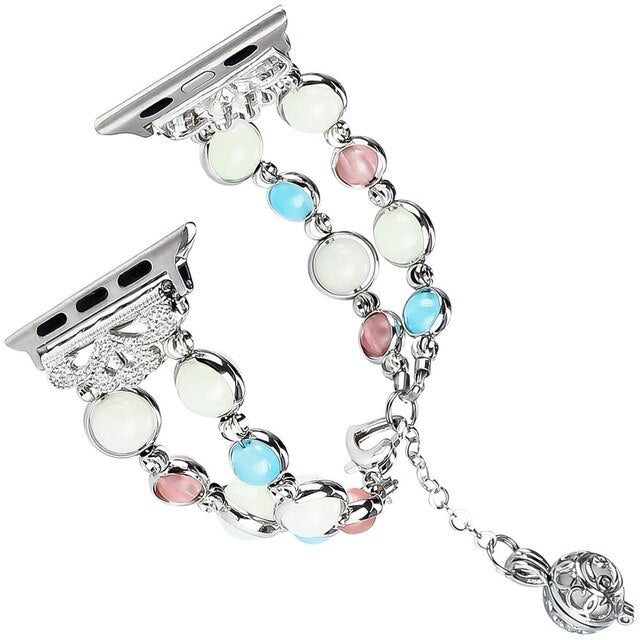 Luminous Bracelet Strap for apple watch 44 mm 40mm women Watchband for apple watch strap 42mm 38mm band Jewelry iwatch Accessory