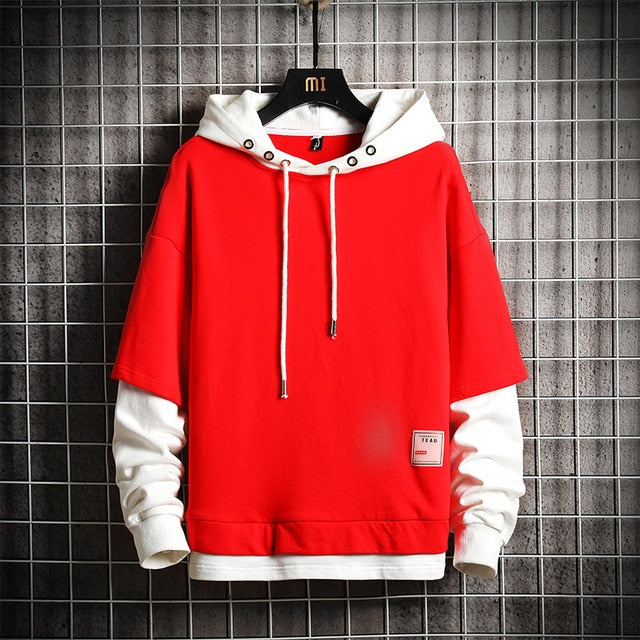 Japan Style Casual O-Neck 2020 Spring Autumn Print Hoodie Sweatshirt Men'S Thick Fleece Hip Hop High Streetwear Clothes