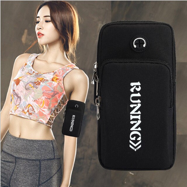 Sport Arm Bag Sports Cell Phone Case Running Jogging Pouch Wallet With Arm Band Charging Earphone Hole