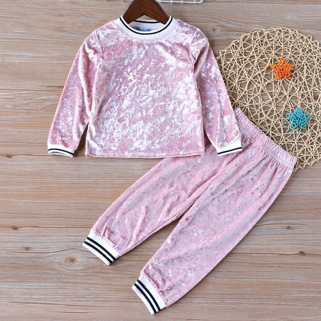 Humor Bear Autumn Kids Baby Girl Clothes Long Sleeve T-shirt+Grid Skirt +bowknot Casual suits Student Girls' Clothing Sets