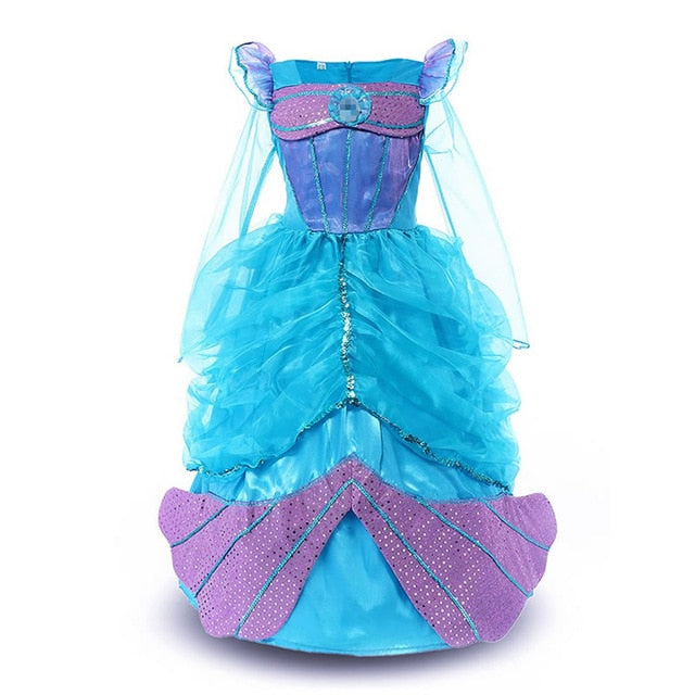Girls Little Mermaid Ariel Princess Dress Cosplay Costumes For Kids Baby Girl Mermaid Dress Up Sets Children Halloween Clothing
