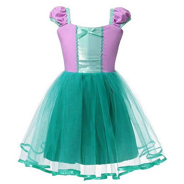 Girls Little Mermaid Ariel Princess Dress Cosplay Costumes For Kids Baby Girl Mermaid Dress Up Sets Children Halloween Clothing
