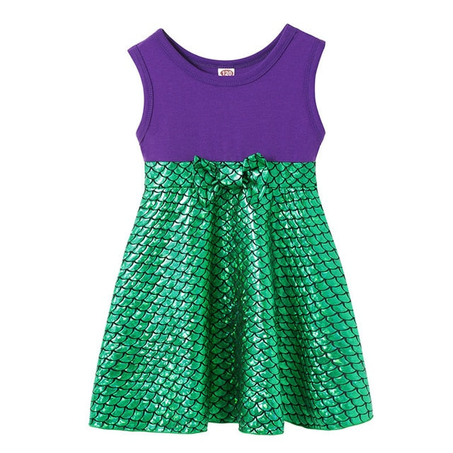 Girls Little Mermaid Ariel Princess Dress Cosplay Costumes For Kids Baby Girl Mermaid Dress Up Sets Children Halloween Clothing