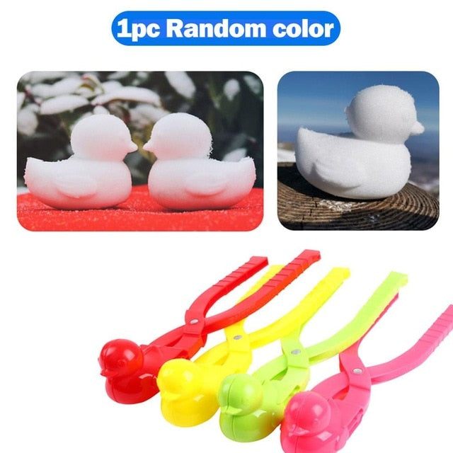 Plastic Snowball Maker Clip Safety Cartoon Duck Winter Snow Sand Mold Tool for Snowball Fight Outdoor Fun Sports Dropshipping