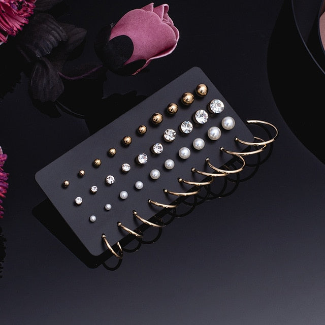 Women's Earrings Set Pearl Crystal Earrings For Women Vintage Boho Tassel Acrylic Earring Fashion Jewelry 2020 Geometric Earings