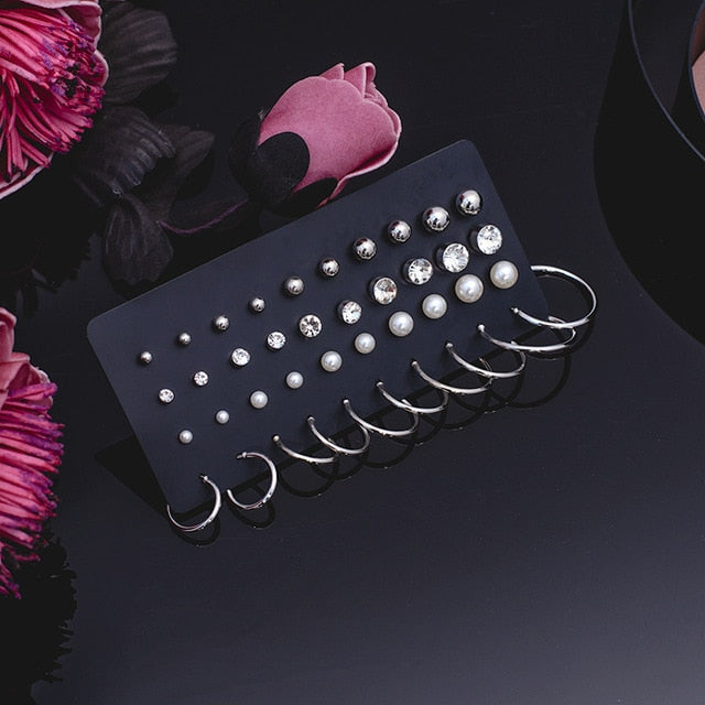 Women's Earrings Set Pearl Crystal Earrings For Women Vintage Boho Tassel Acrylic Earring Fashion Jewelry 2020 Geometric Earings