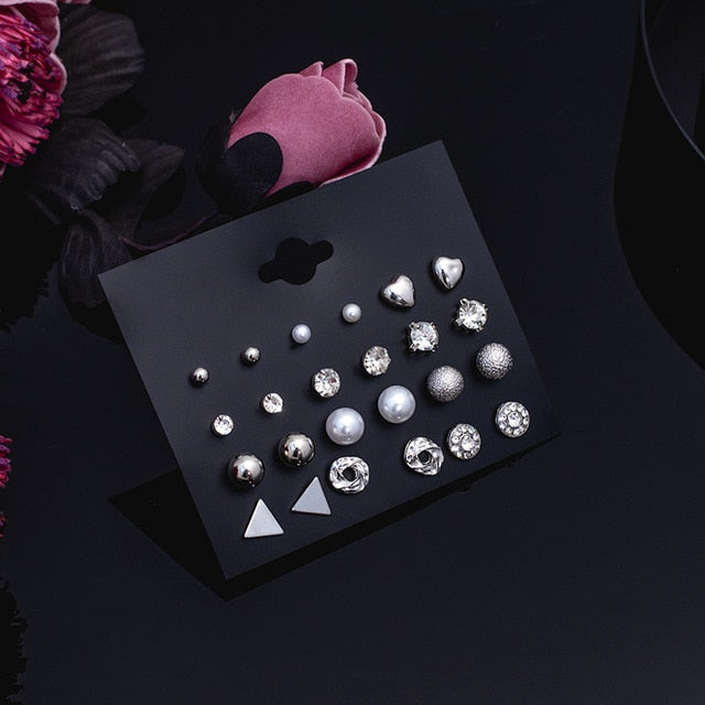 Women's Earrings Set Pearl Crystal Earrings For Women Vintage Boho Tassel Acrylic Earring Fashion Jewelry 2020 Geometric Earings