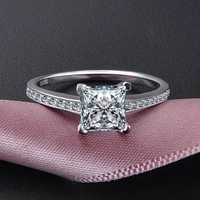 CC Trendy Jewelry S925 Rings For Women Cubic Zirconia Charms Bridal Wedding Engagement White Gold Color Ring Drop Shipping