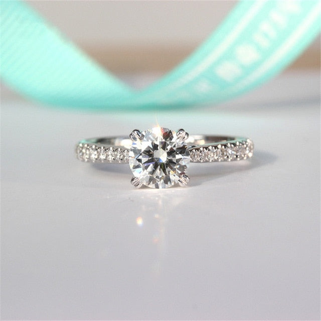 CC Trendy Jewelry S925 Rings For Women Cubic Zirconia Charms Bridal Wedding Engagement White Gold Color Ring Drop Shipping
