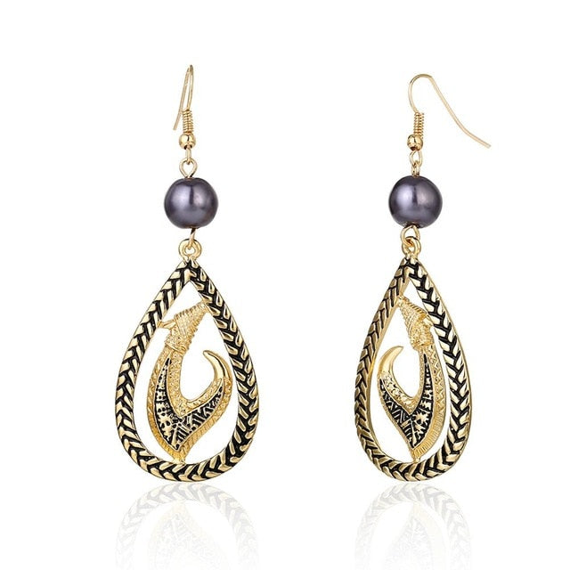 Hawaiian Pearl Leaf Long Drop Earrings Fashion Jewelry 2020 for Women Trendy Dangle Hangling Earring Earing Wholesale Price