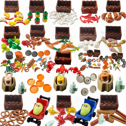 For Creator Friends For Girl City MOC Food Ice Cream Hospital Baby Carriage Figures Building Blocks Toys For Kid Creators Friend