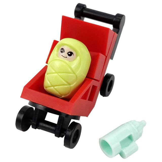 For Creator Friends For Girl City MOC Food Ice Cream Hospital Baby Carriage Figures Building Blocks Toys For Kid Creators Friend