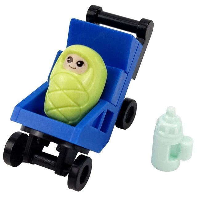 For Creator Friends For Girl City MOC Food Ice Cream Hospital Baby Carriage Figures Building Blocks Toys For Kid Creators Friend