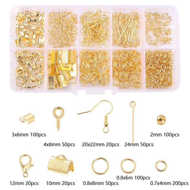 Alloy Accessories Set Jewelry findings Tools Clip buckle Lobster Clasp Open Jump Rings Earring Hook Jewelry Making Supplies Kit