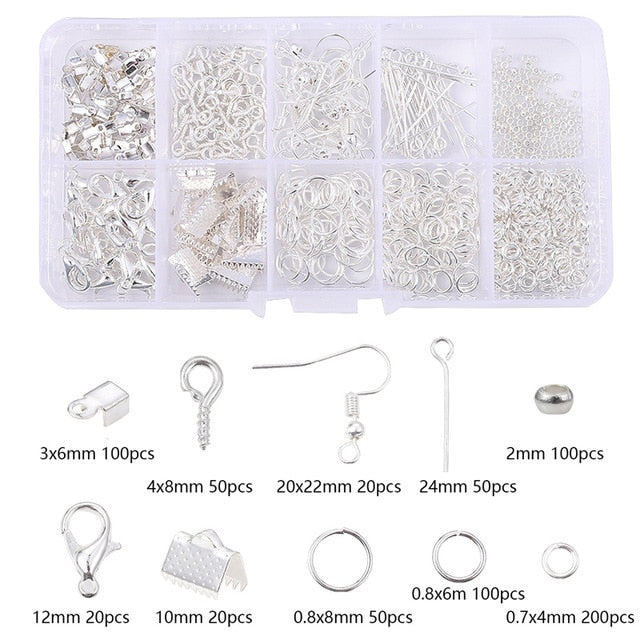 Alloy Accessories Set Jewelry findings Tools Clip buckle Lobster Clasp Open Jump Rings Earring Hook Jewelry Making Supplies Kit