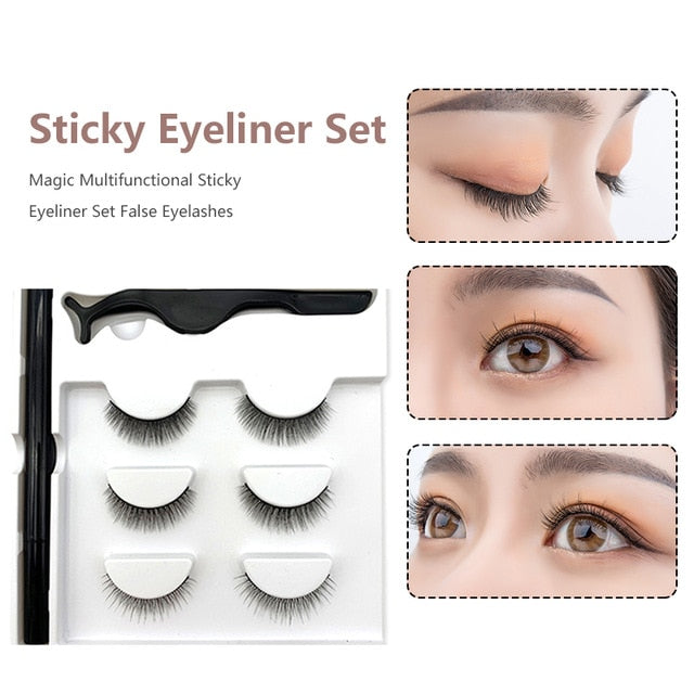 3/5pair Of 3D Magnetic Eyelashes Handmade Eyelashes Eye Makeup Extended False Eyelashe Repeated Use Magnetic Fake Eyelashe TSLM1
