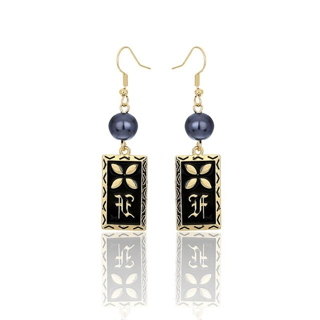 Hawaiian Pearl Leaf Long Drop Earrings Fashion Jewelry 2020 for Women Trendy Dangle Hangling Earring Earing Wholesale Price