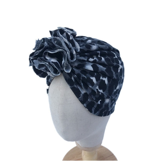 1Single Pcs Mom Baby Matching Turban Spring Autumn Leopard Flower Printed Turban Infant Headwrap Hair Accessories for Newborn