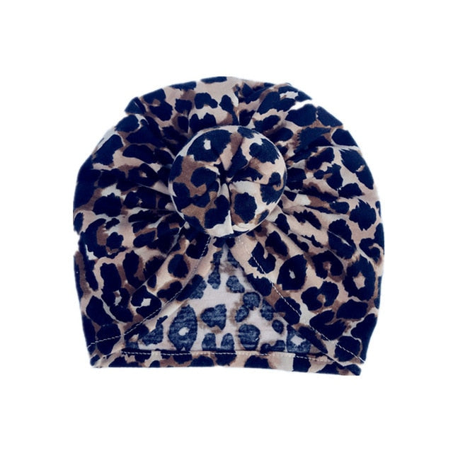 1Single Pcs Mom Baby Matching Turban Spring Autumn Leopard Flower Printed Turban Infant Headwrap Hair Accessories for Newborn