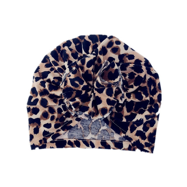 1Single Pcs Mom Baby Matching Turban Spring Autumn Leopard Flower Printed Turban Infant Headwrap Hair Accessories for Newborn