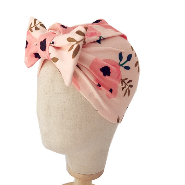 1Single Pcs Mom Baby Matching Turban Spring Autumn Leopard Flower Printed Turban Infant Headwrap Hair Accessories for Newborn